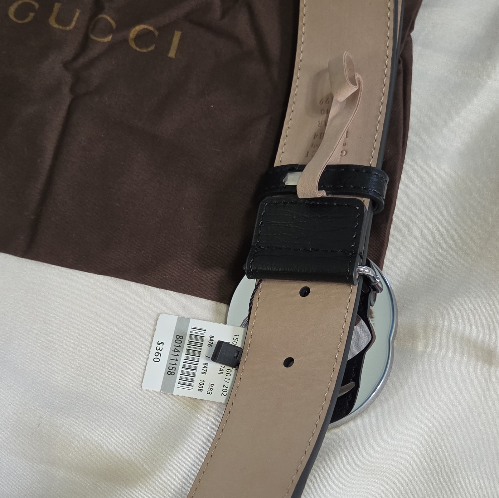 Authentic Gucci Black Green And Red Striped Belt, Men Size 34-36 IT 100CM