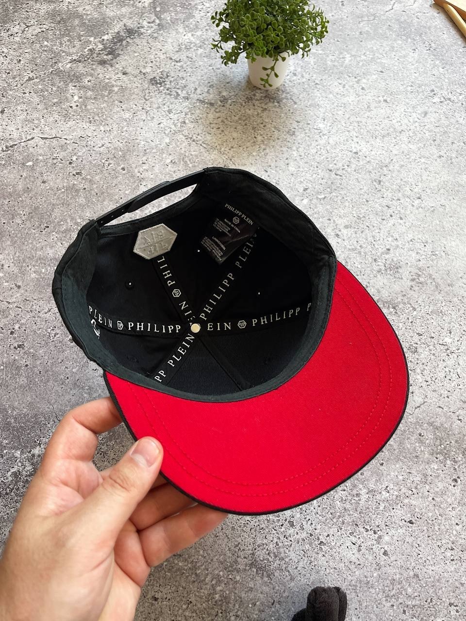 Philipp Plein Black Snapback Cap Logo Embroidered Cotton Adjustable Hat