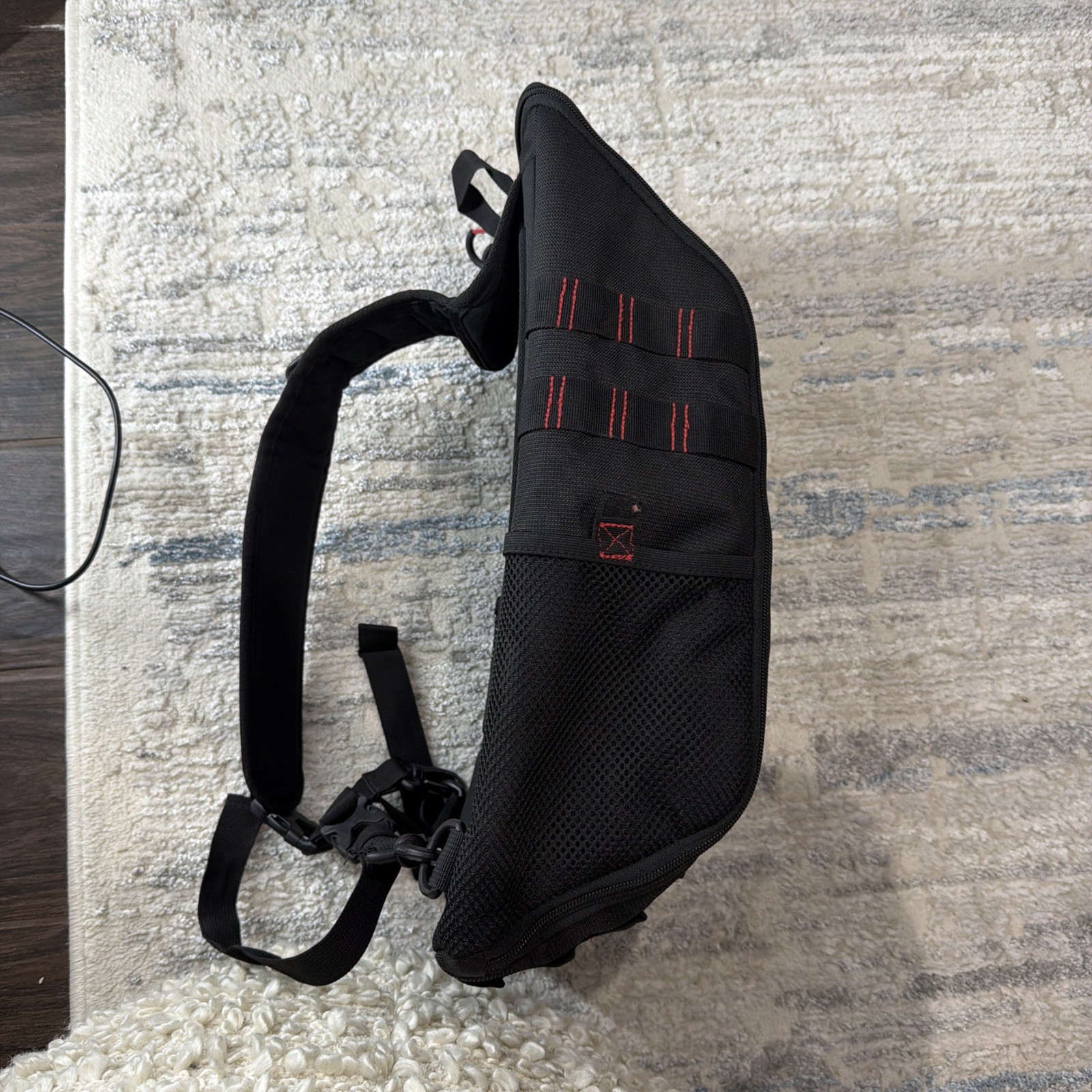 Oakley Extractor Sling Pack Backpack Black, Universal Fit, Y2K Tech Red, 90s Zip