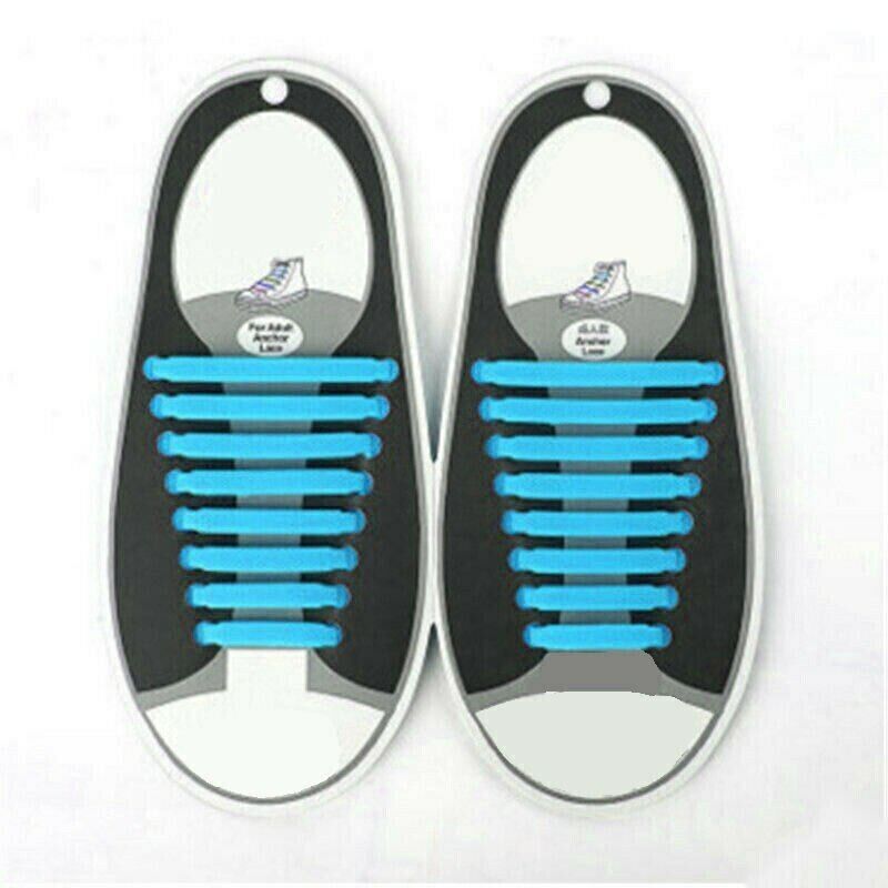 16Pcs Easy No Tie Shoelaces Elastic Silicone Flat Lazy Shoe Lace Strings Adult