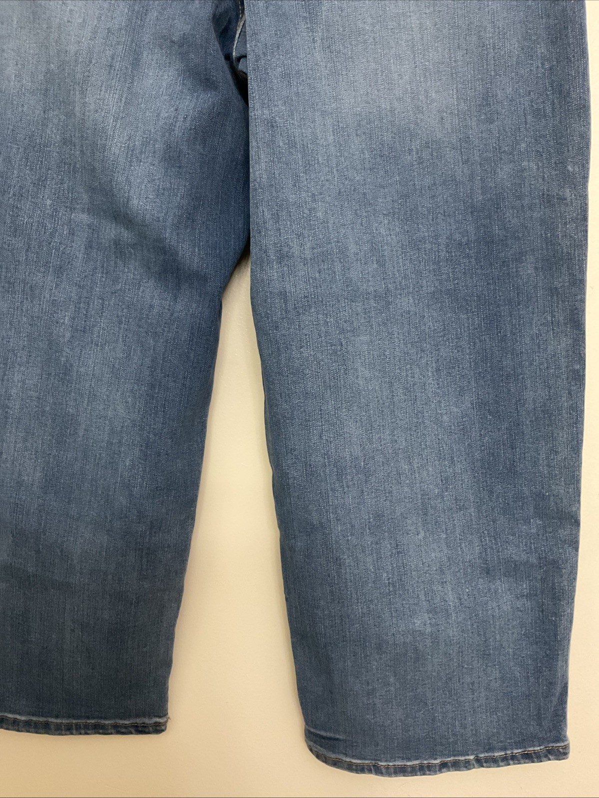 Skinnygirl Women’s Light Blue Wide Leg Crop HighRise Stretch Denim Jeans 32/14