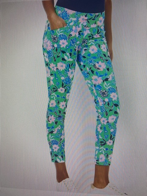 Lilly Pulitzer Luxletic Corso Pant Ankle Spearmint Golf Til You Drop SIZE 12 EUC