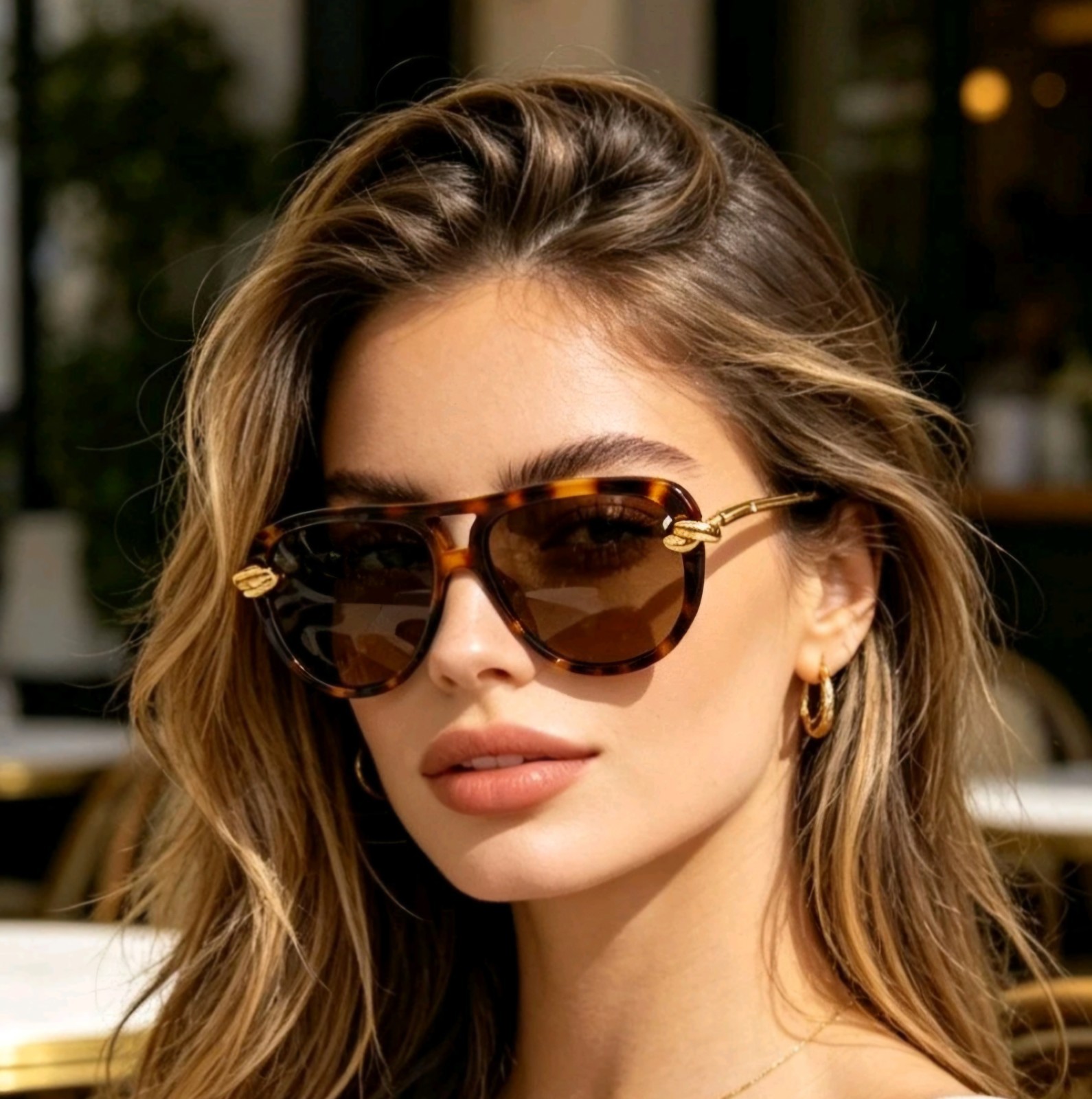 BOTTEGA VENETA BV1418S TORTOISESHELL FRAME BROWN LENSES