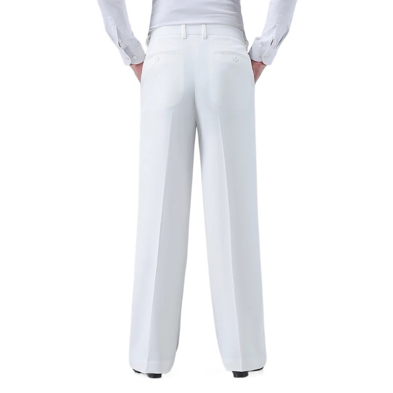 Men Ballroom Latin Dance Pants Straight Fit Modern Smooth Practice Trousers Long