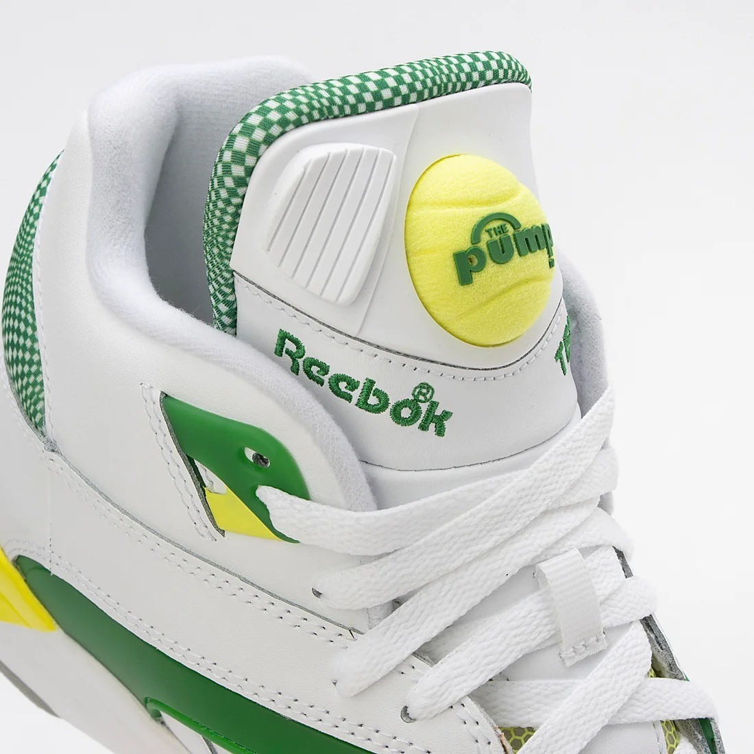 Reebok 116693 100203282 COURT VICTORY PUMP White/Green Natural Leather 5-13in