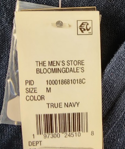 The Men’s Store Bloomingdale’s Cashmere-Blend Standard Fit Cardigan M True Navy