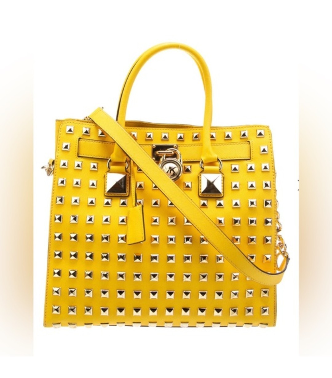 Michael Kors Large Studded Hamilton Bag With Matching Large Studded Clutch