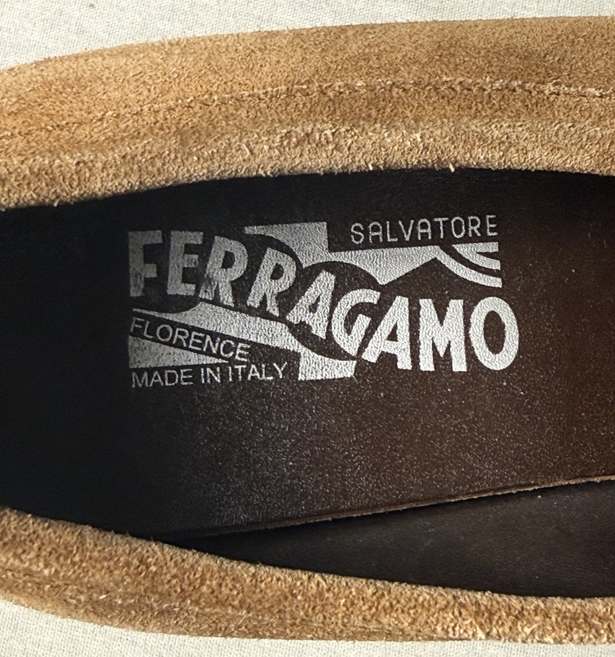 Salvatore Ferragamo Cosimo Suede Loafers Brown / Midbrown Calfskin Mens Sz 7 3EW