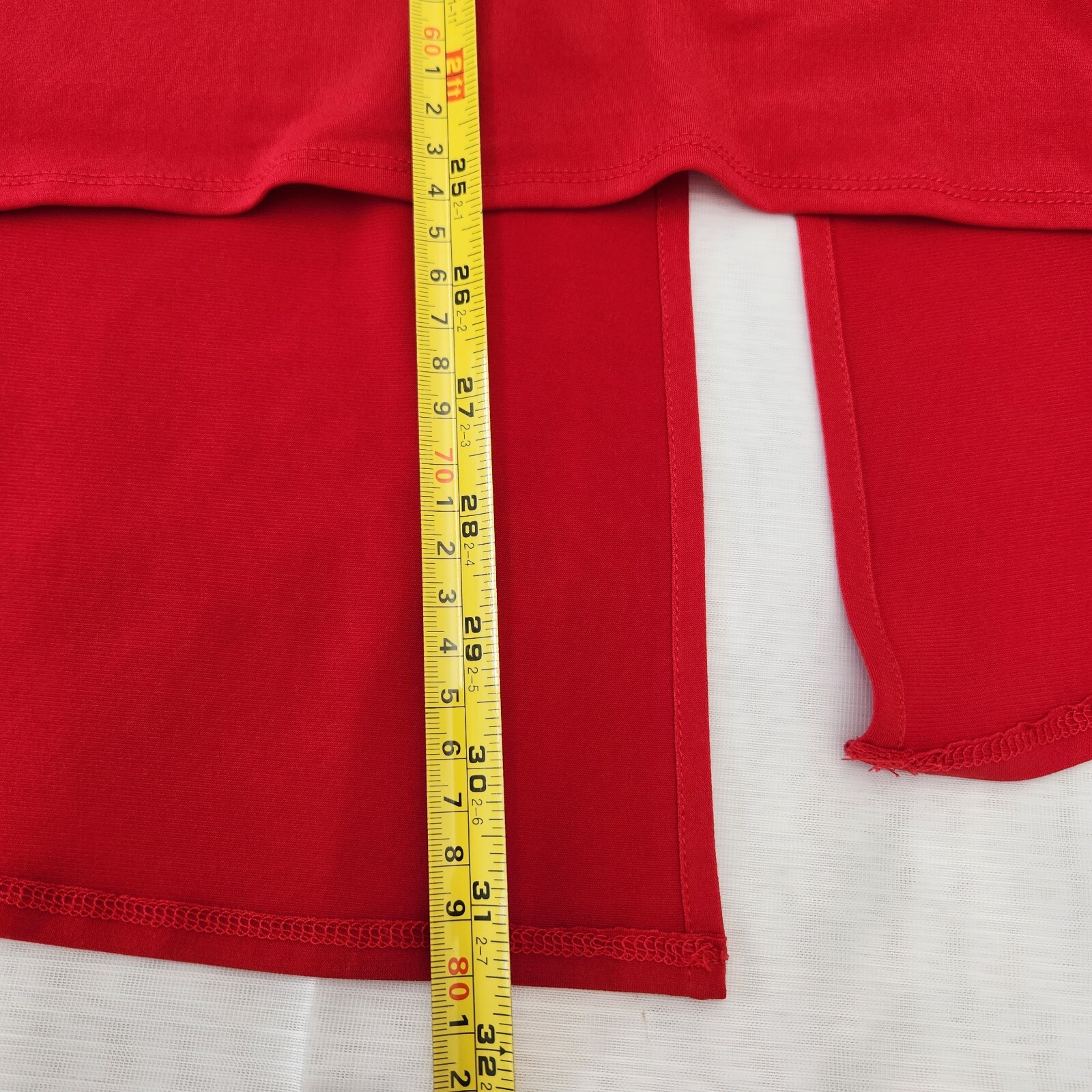 Chico’s Top Women’s 1 Red Zip Design Tunic Classic Holiday Lagenlook Minimalist