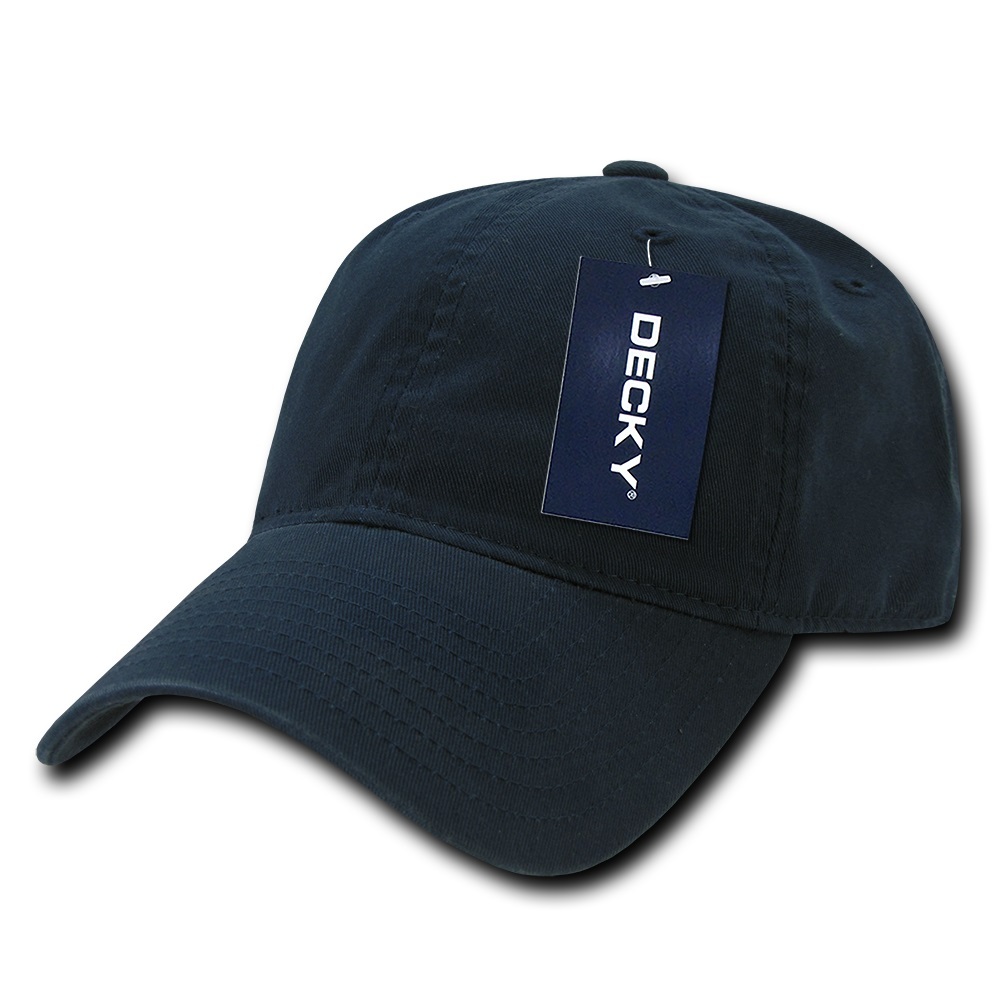 Navy Blue Solid Blank Washed Cotton Polo Style Low Crown Baseball Ball Cap Hat