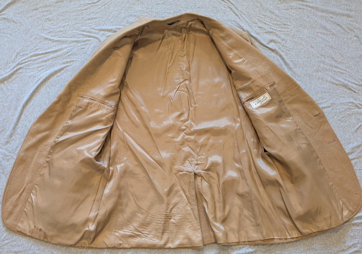 VTG Beige 100% Camel Hair Sportcoat Jacket MITUSA Measurements In Description