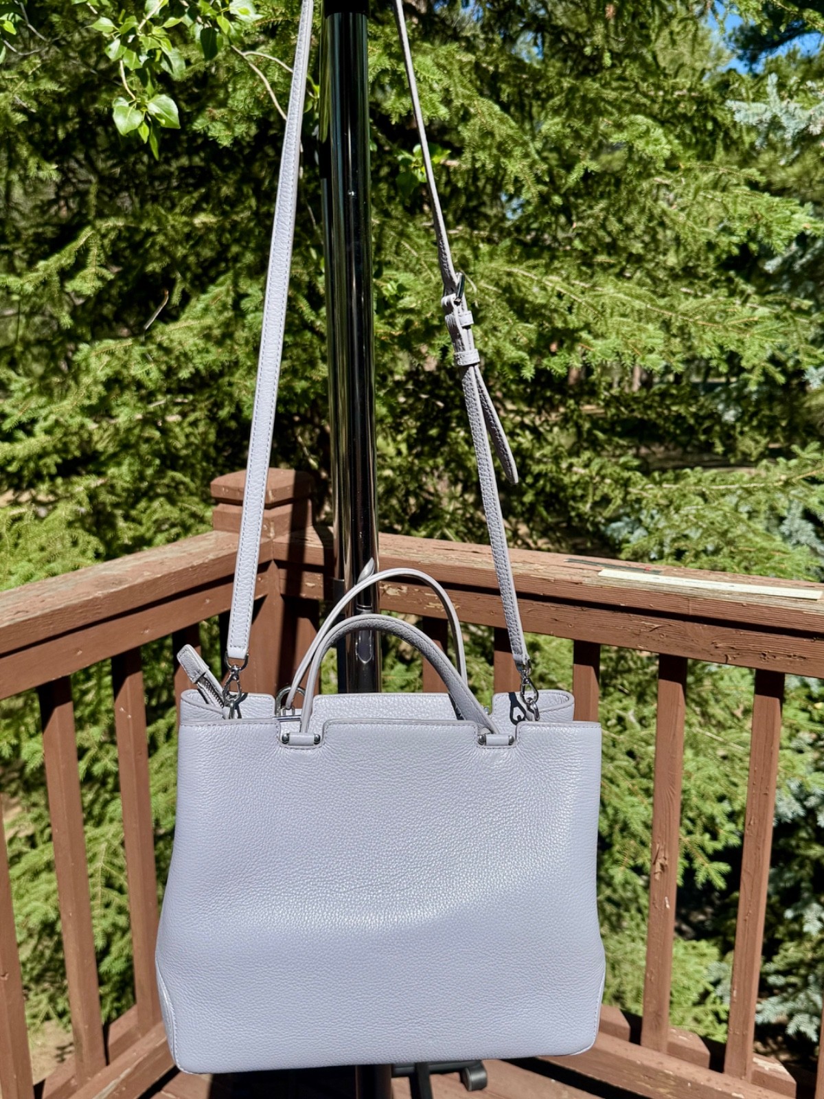 Michael Kors Anabelle Lg leather Lilac tote double handles detach. strap w/tags