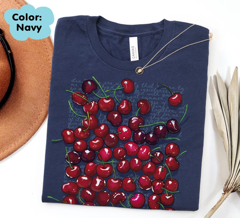 Cherry T-Shirt | Cute Fruit Typography Shirt | Cherished Summer Gift FREESHIP