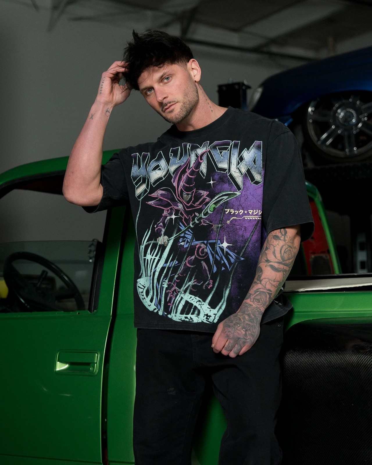 New YOUNGLA Collaboration Yu-Gi-Oh Men Oversize T-shirt Short Sleeve Sports Gym
