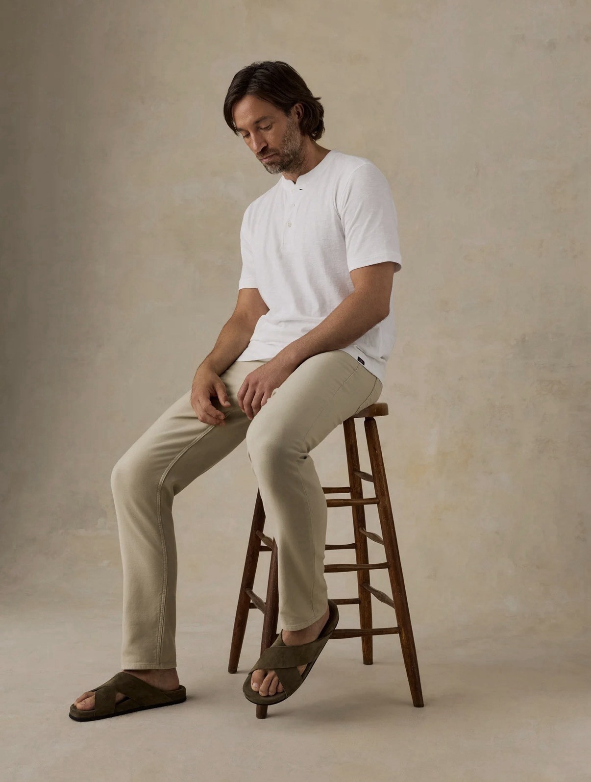 Stretch Terry 5-Pocket Pant – Stone 33×32