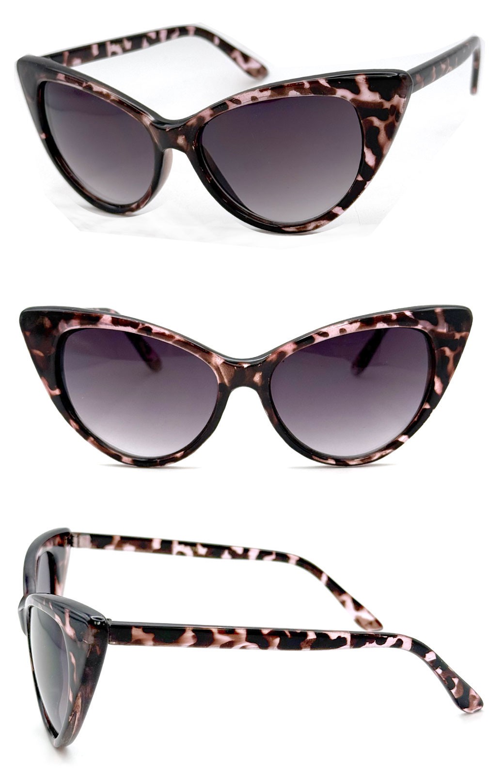 2 Pairs Combo Womens Retro Cat Eye Sunglasses UV400