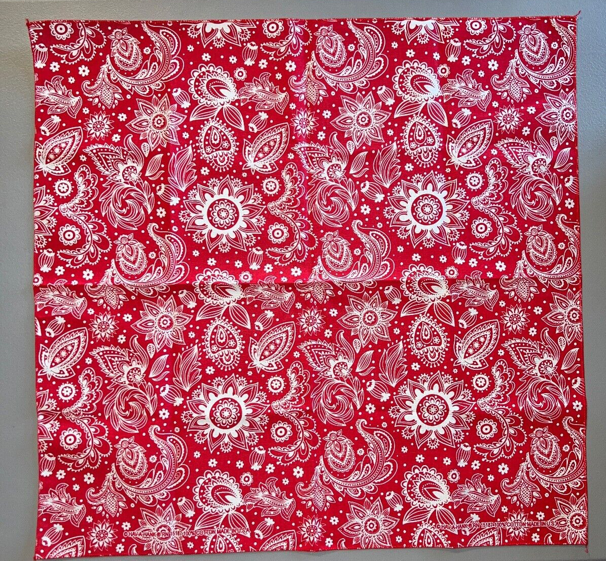 Prim Red Paisley Bandanna Made in USA