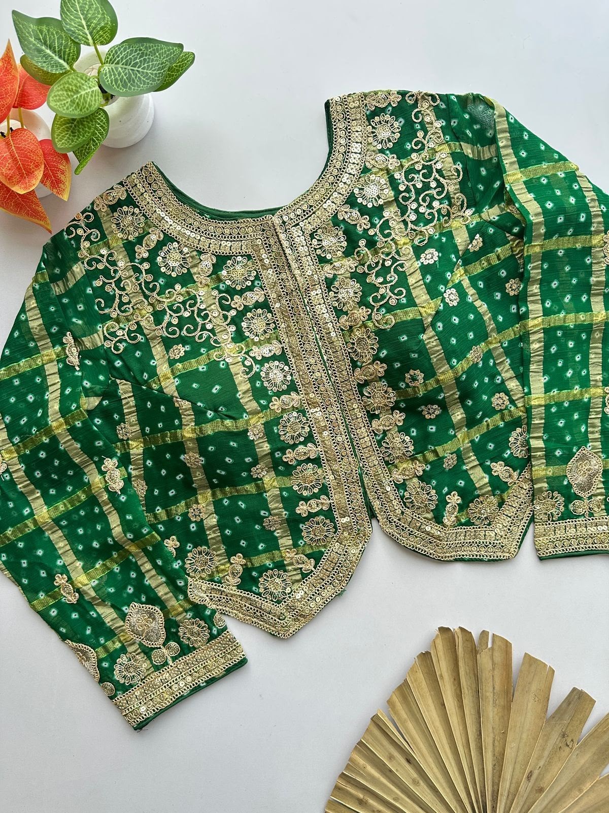 Women Embroidered Readymade Saree Blouse Red Blue Green Purple Party Wear