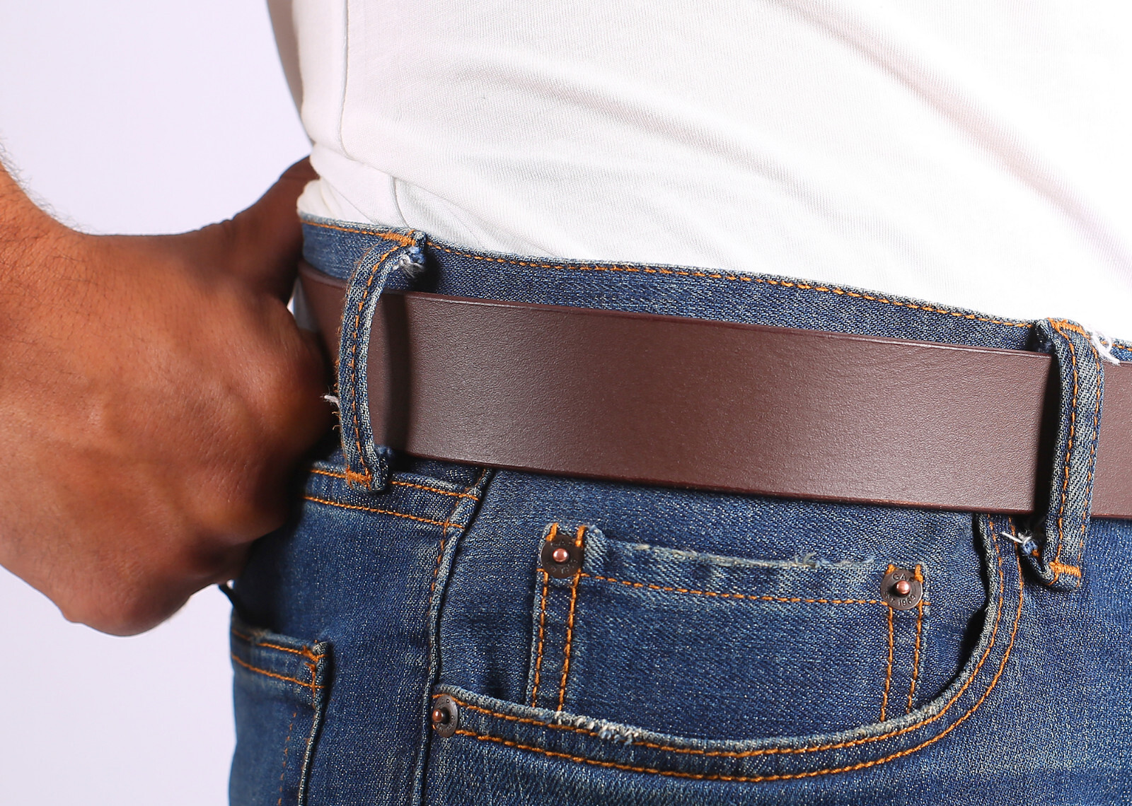 Men’s Brown Genuine Full Grain Leather Dress Belts, Belt For Suits Jeans,Uniform