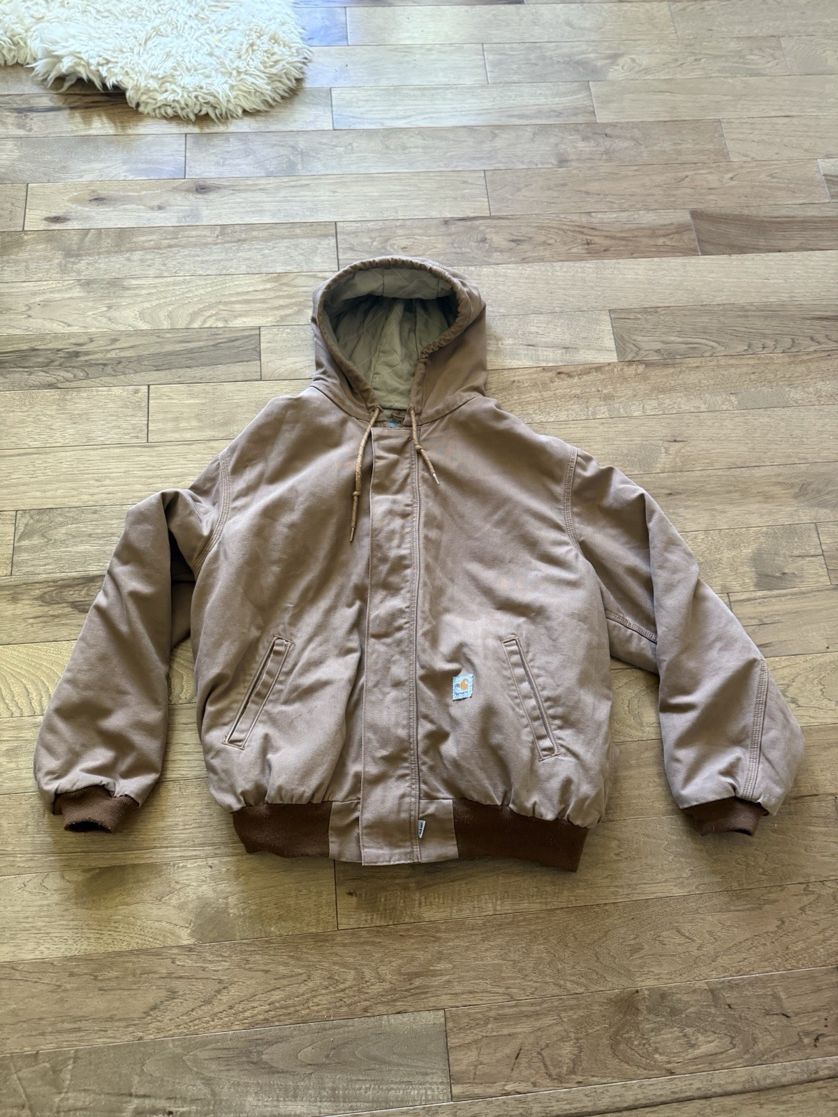 Carhartt J237 FRJ BRN Flame Resistant Hooded Jacket XL 2009 Full Zip Workwear