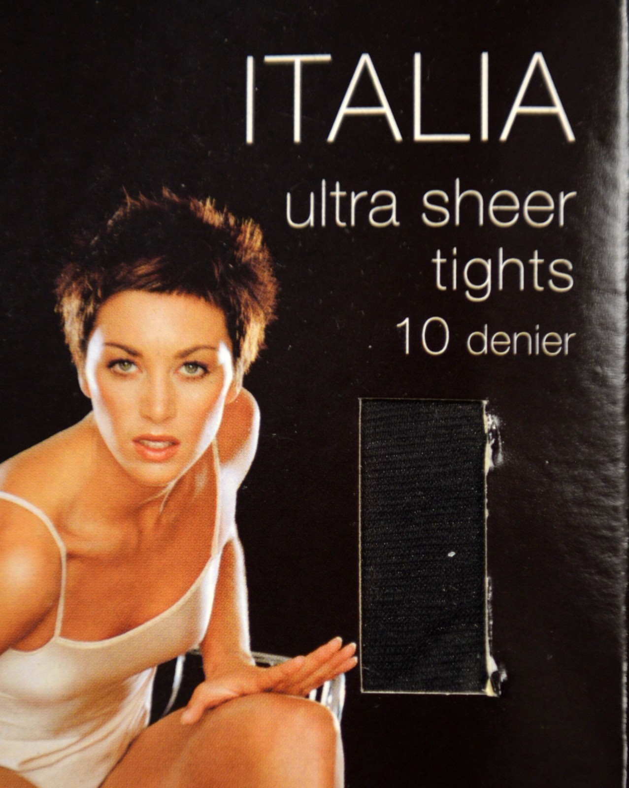 NOS Pretty Polly Italia Ultra Sheer 10 Denier Pantyhose Tights – Dusky Black