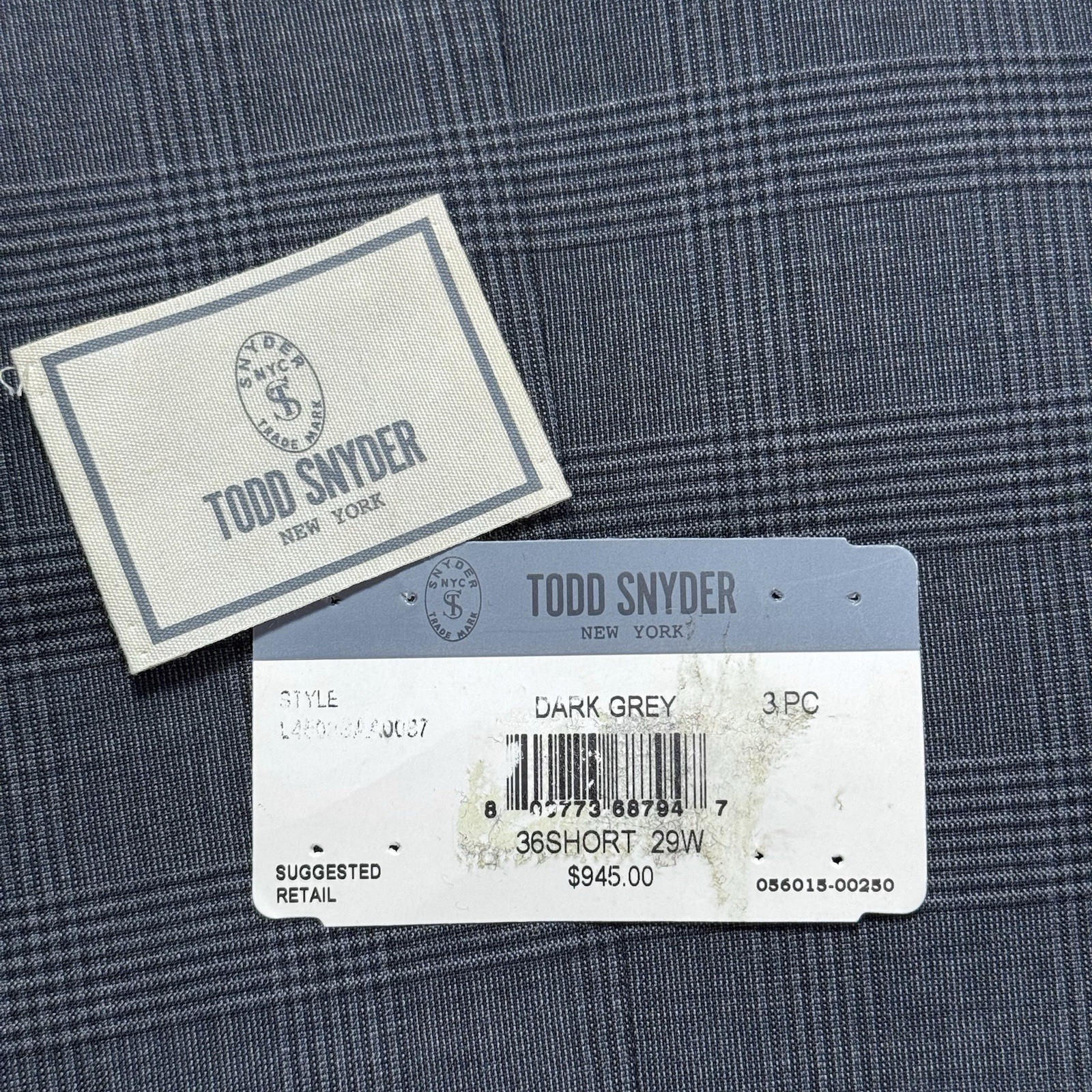 Todd Snyder Mayfair Fit Wool Glen Plaid Sport Coat Blazer Gray 36S Made USA