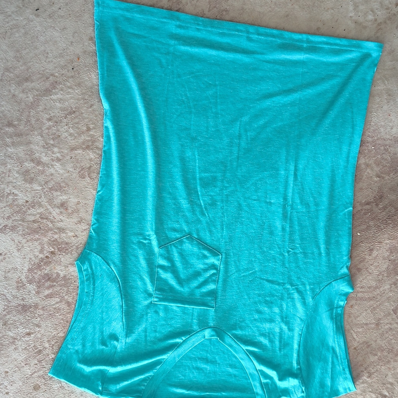 Women’s Teal Solid Knit V-Neck Sleeveless Pullover T-Shirt Top Pocket Size L