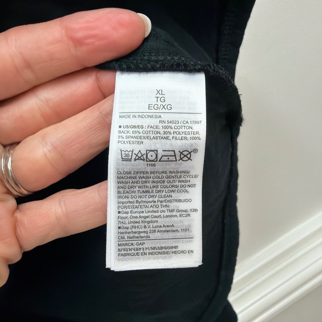 NWT Gap Fit Quilted Jacquard Half-Zip Pullover in Black Sz XL!