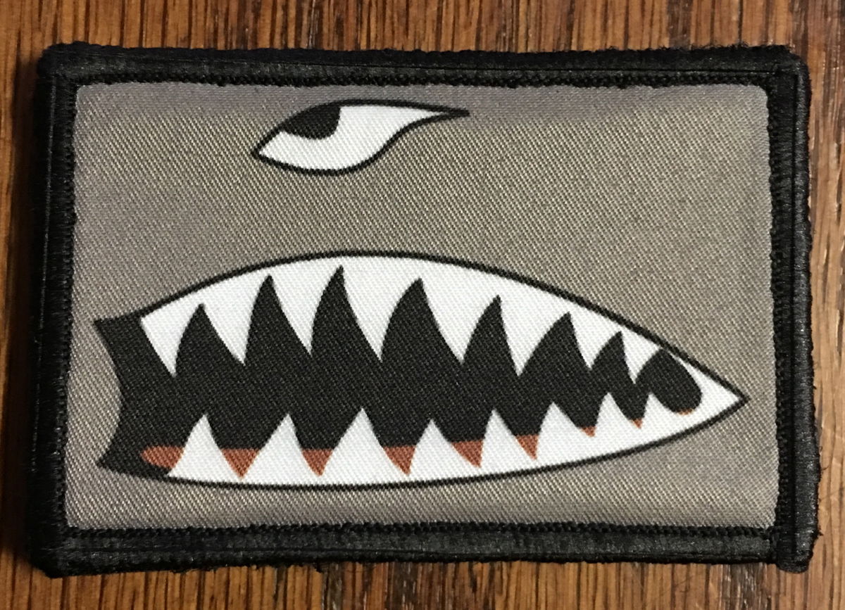 WWII P40 Warhawk Nose Art Morale Patch Tactical Military Army flag USA Hook