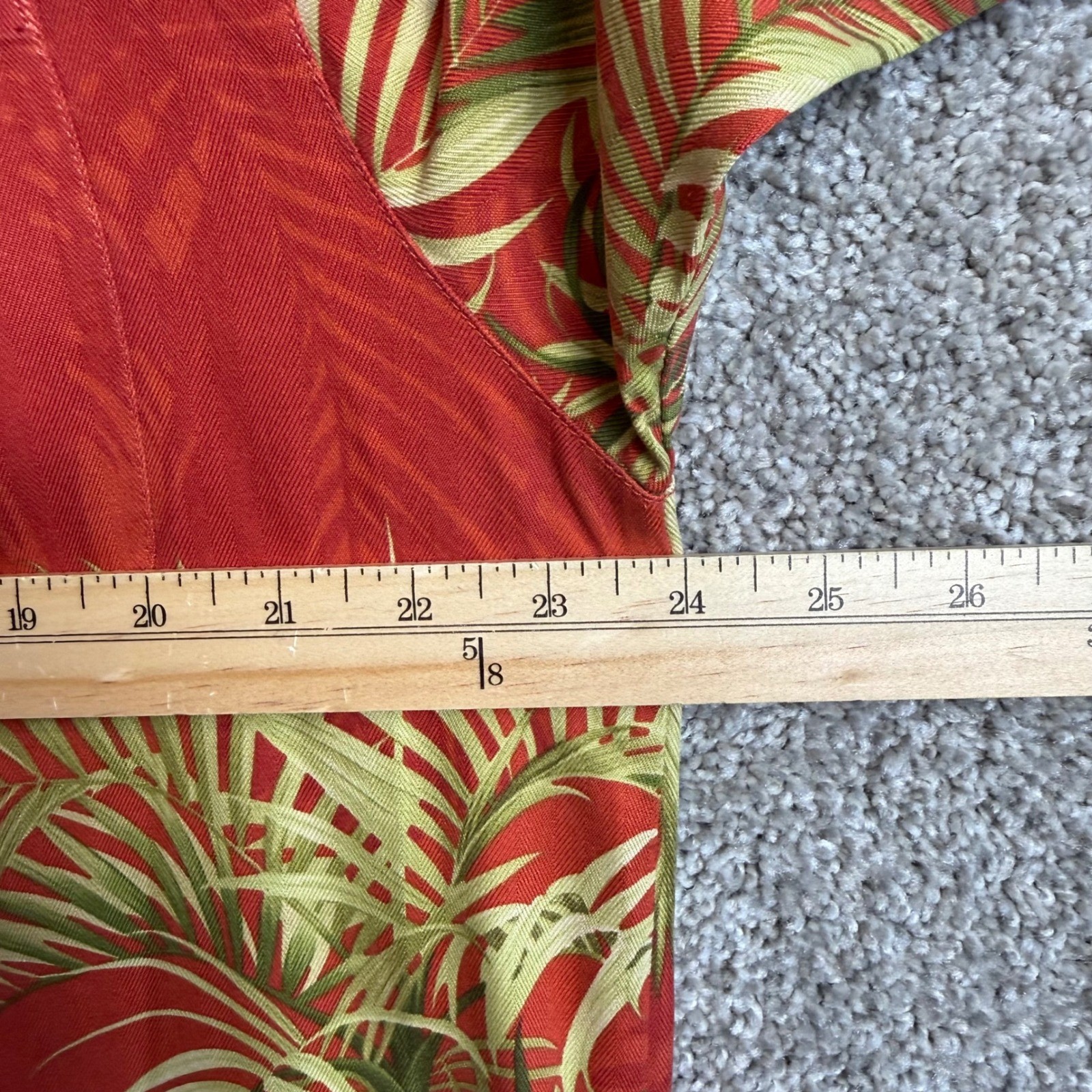 Tommy Bahama Mens Large Silk Tropical Palm Leaf Camp Shirt Red Short Sleeve