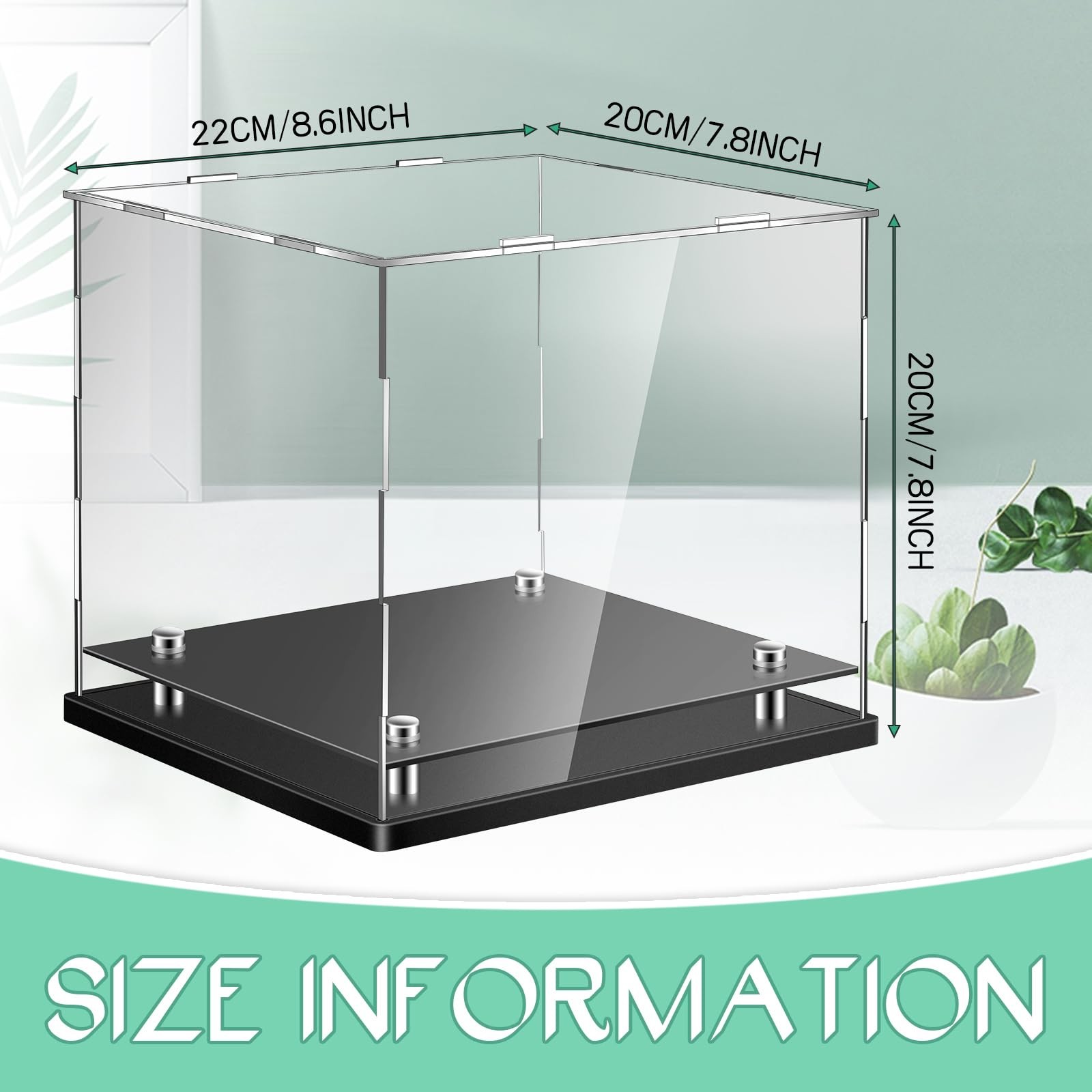 Barydat Clear Hat Display Case 7.8″ 8.6 x 7.8 x 7.8″, As Shown in the Picture