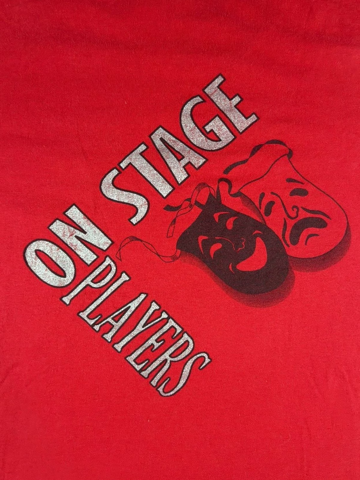 Vintage Hanes Heavyweight 50/50 On Stage Players Drama Mask Red T-Shirt