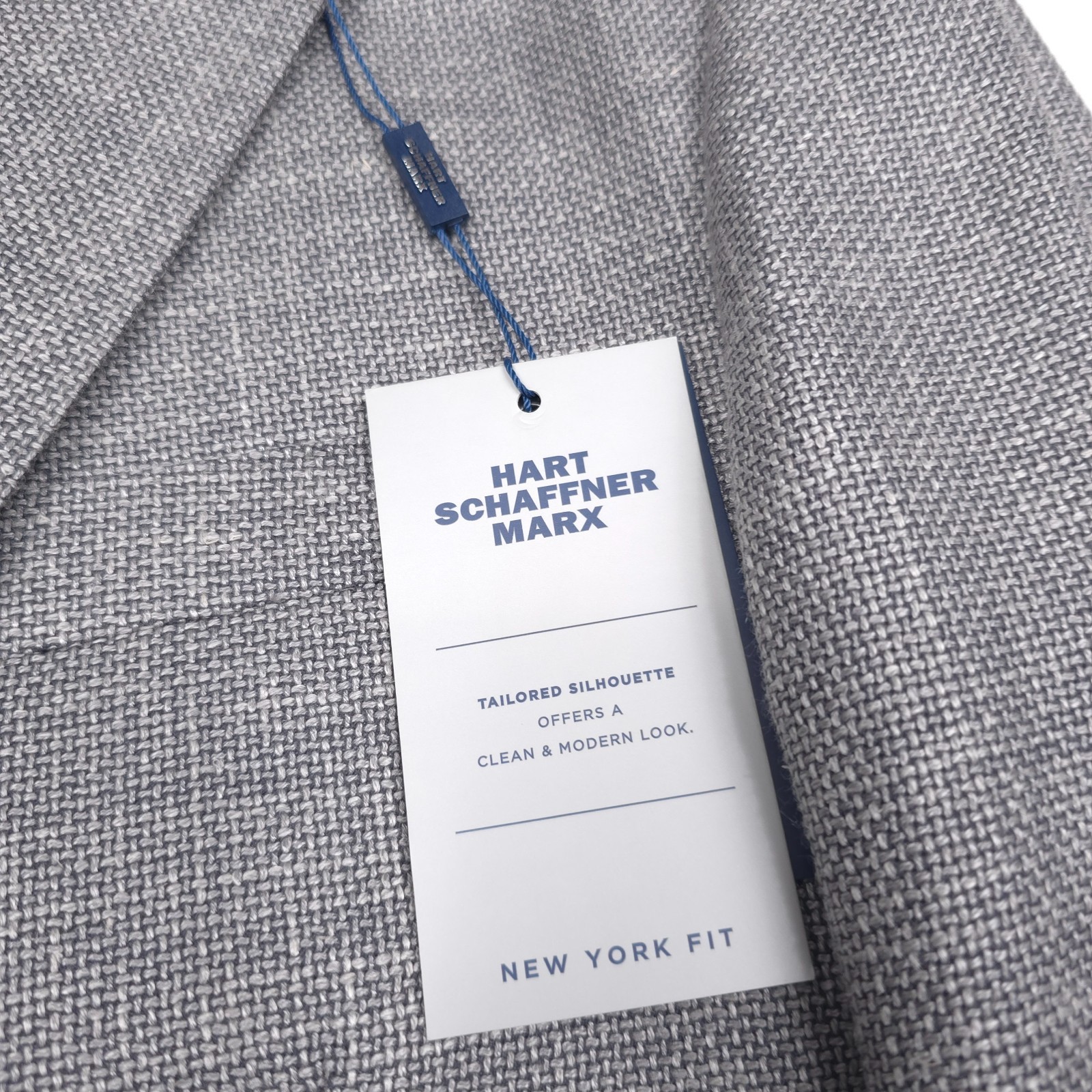 $648 Hart Schaffner Marx Gray Hopsack Sport Coat Blazer Jacket Mens Size 40R