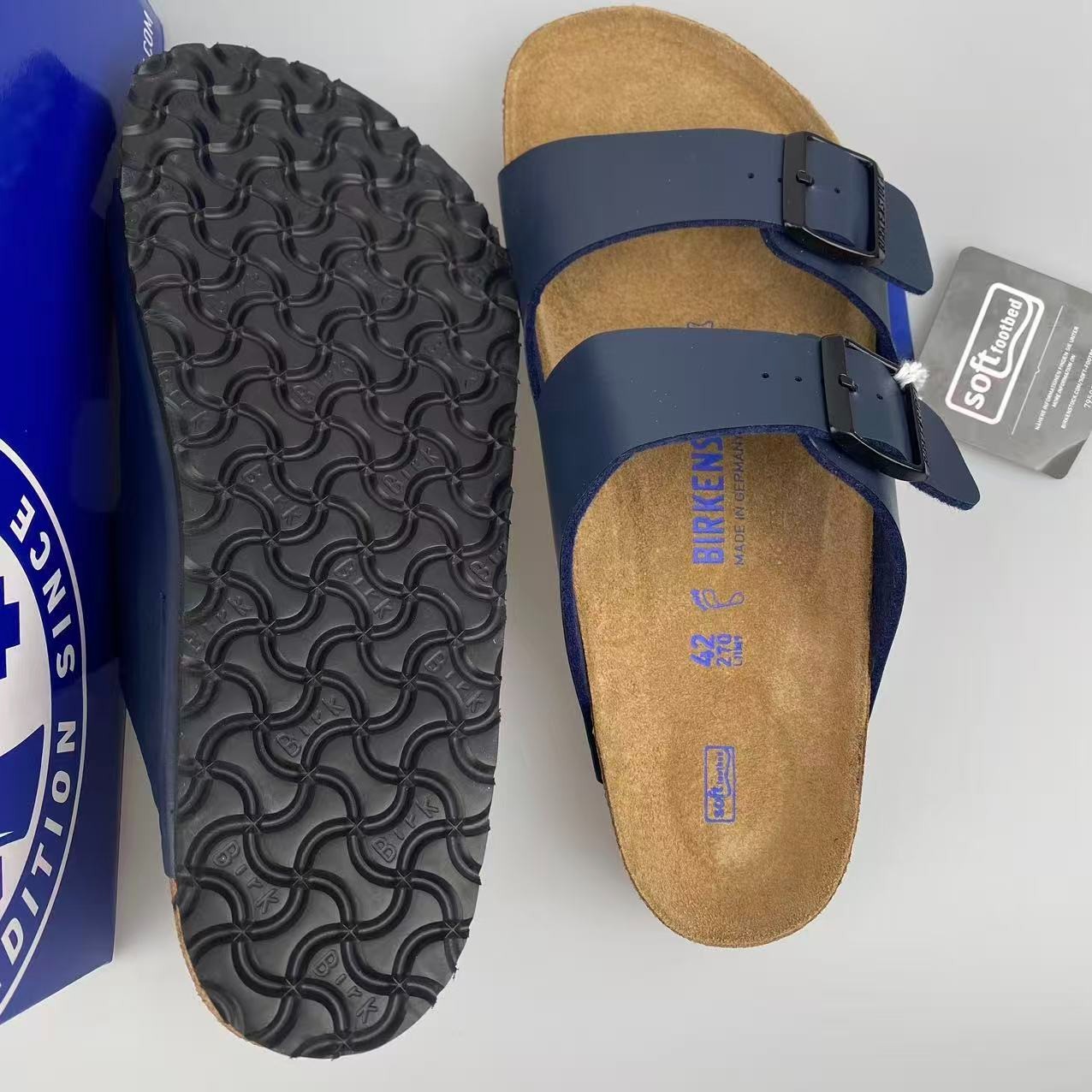 New Birkenstock Arizona Soft Footbed Birko-Flor Leather Unisex Sandals EU 37-45