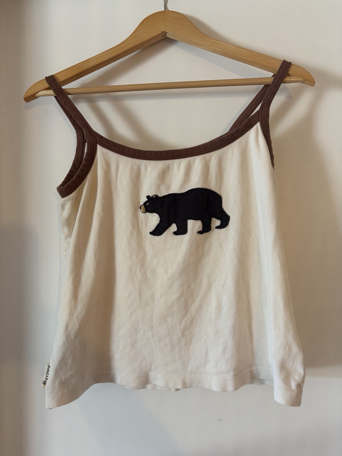 Hatley Women’s Tank Top Black Bear On Tan (size Medium)
