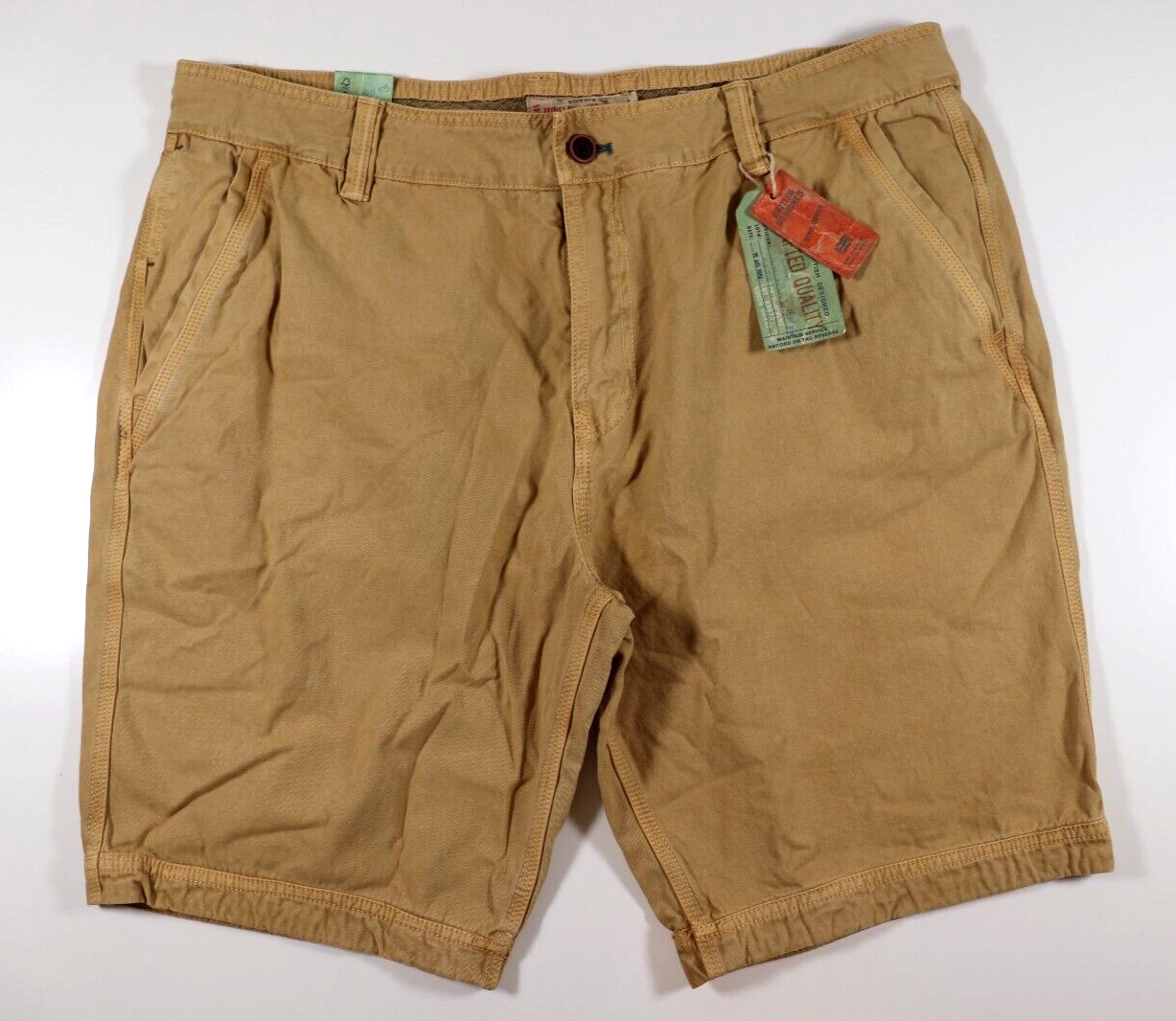 FAT FACE COVE FLAT FRONT 100% COTTON 10.5″ CHINO SHORTS SAND 972758 MEN W30 42