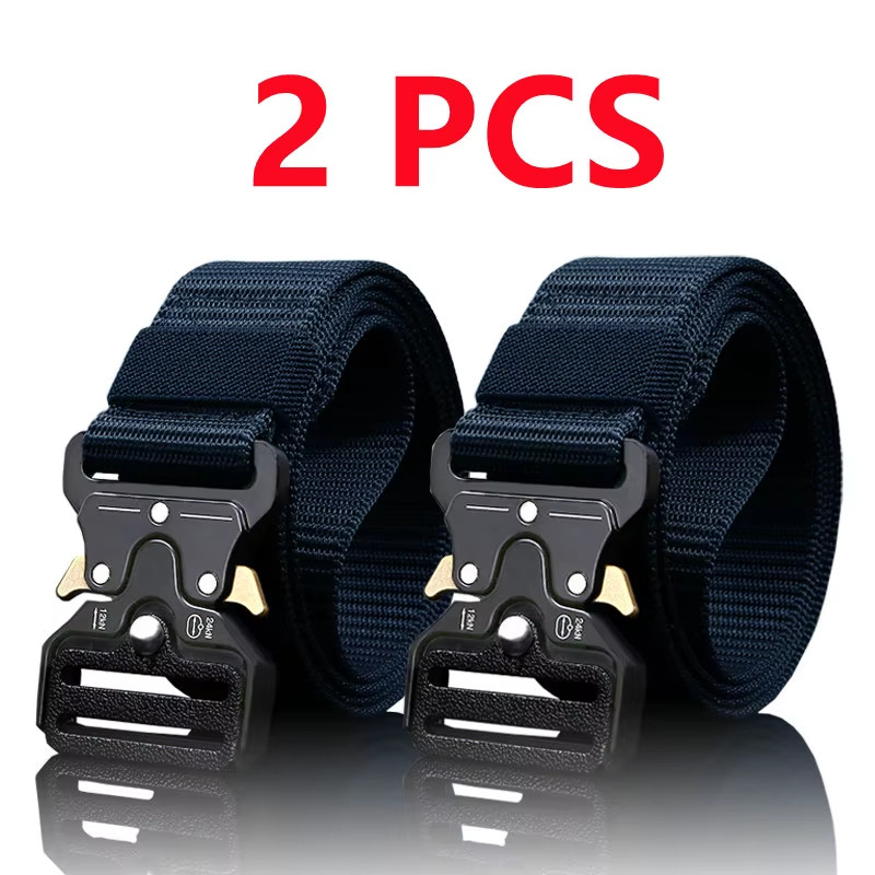2Pcs Versatile Men’S Tactical Belts – Durable, Quick Release Design – for Outdoo