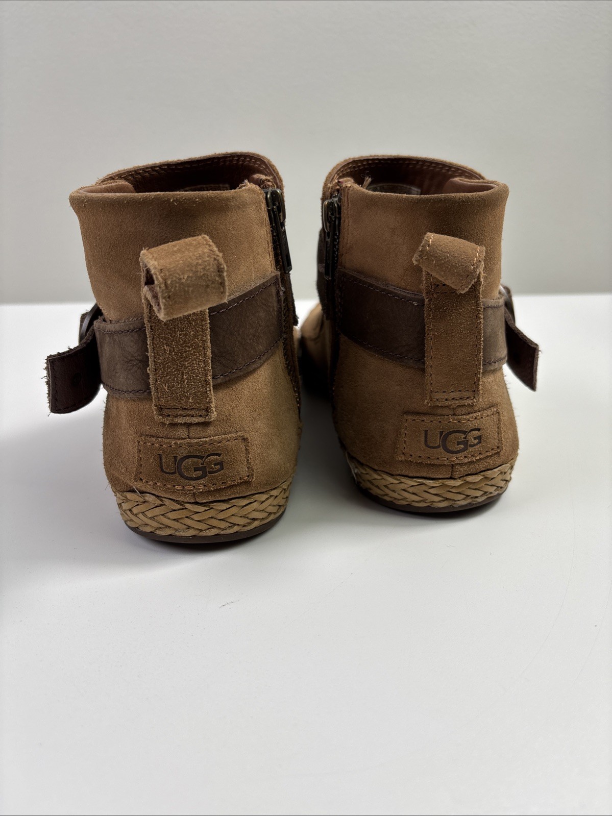UGG Women’s Sloane Buckle Suede Leather Brown Booties Size 9