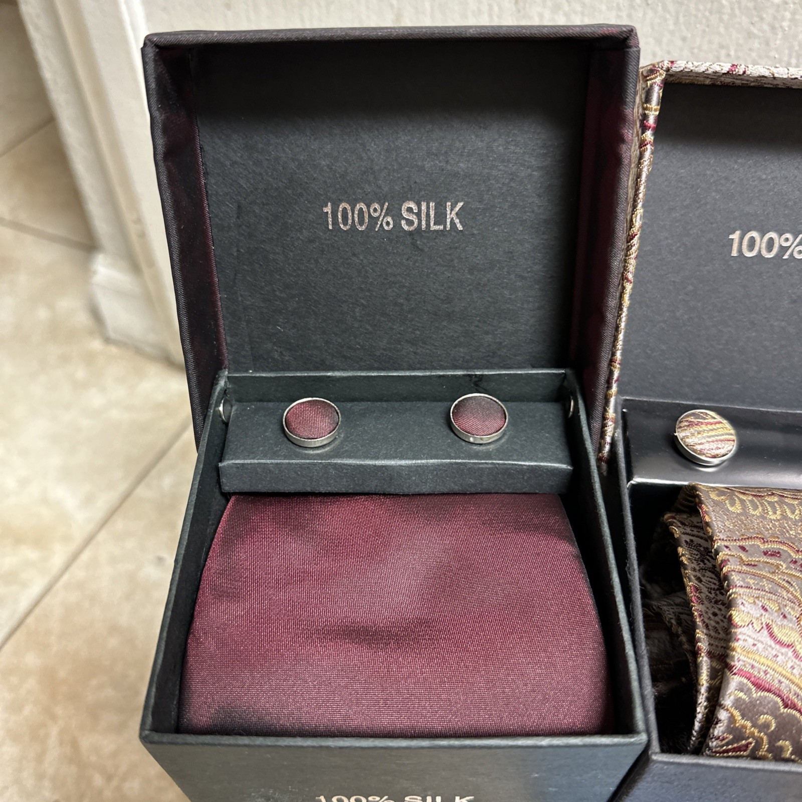 3 TIE MEN ( Different design) SET With Tie, cufflinks, handkerchief