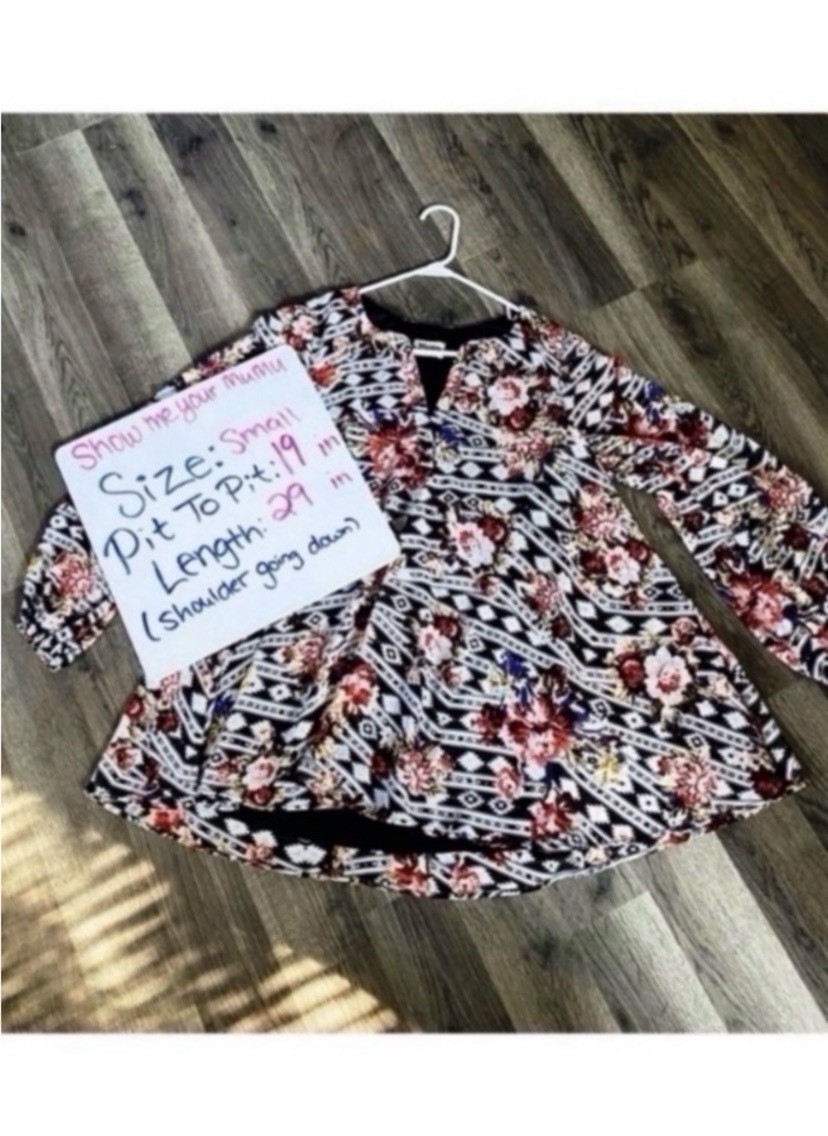 Show Me Your MUMU Floral Tribal Boho Mini Dress Size Medium