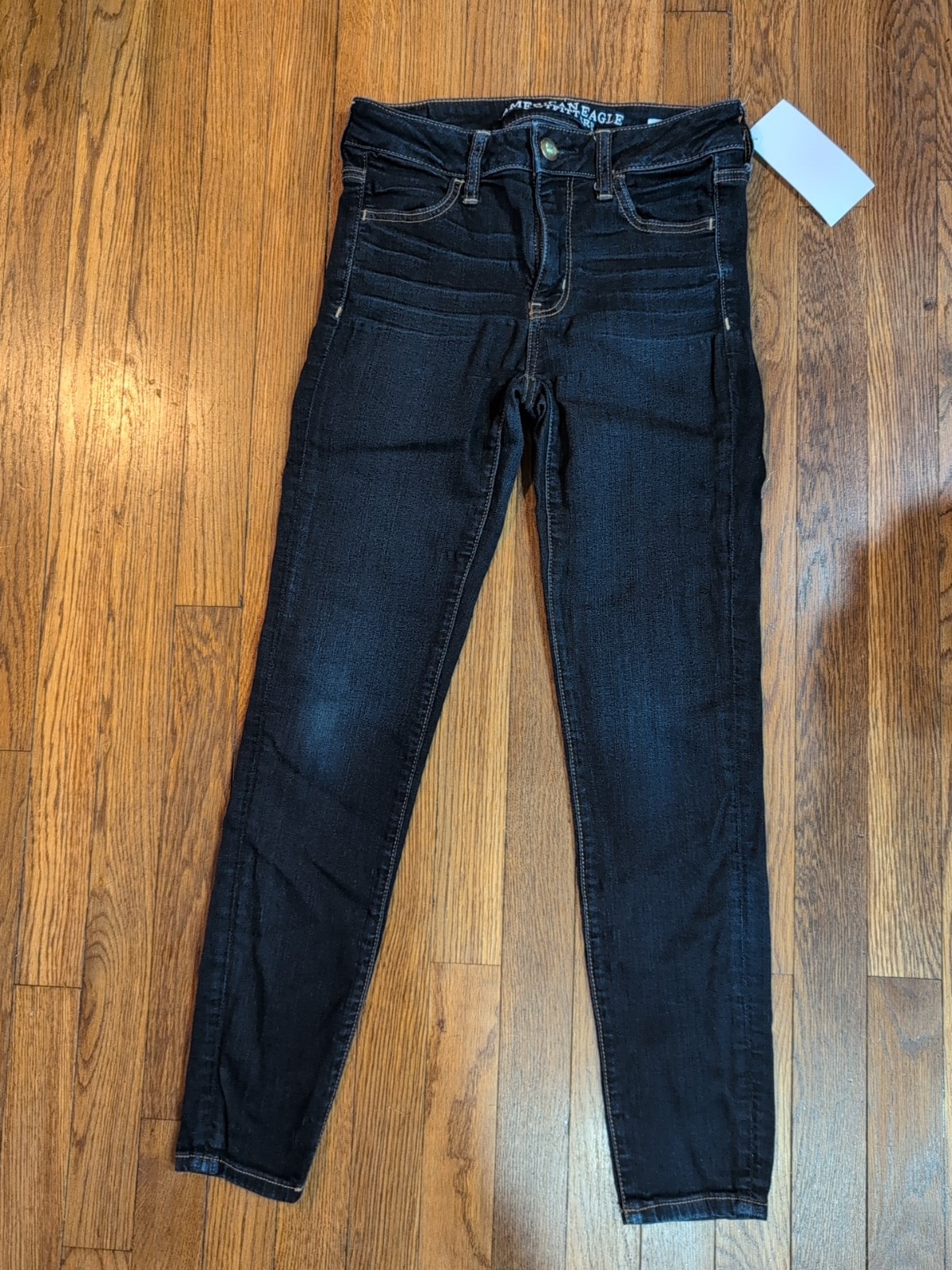 EUC American Eagle AEO Womens Super Stretch Jeans Skinny Jegging dk wash sz 4