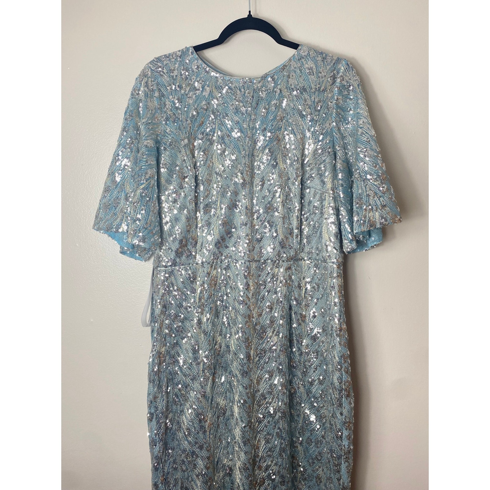 NWT JS Collections Dress 12 Blue Mother of the Bride Wedding Guest Formal Gown