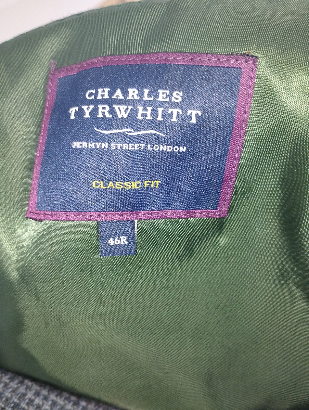 Charles Tyrwhitt Blue Hounds Tooth Blazer 46 R Classic Fit