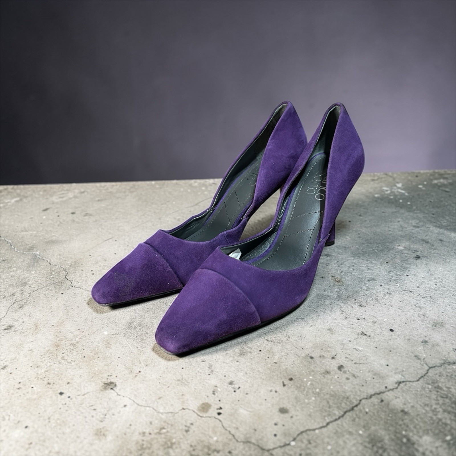 Franco Sarto Purple Suede 3.5 In Heels Women’s Shoe Size 7M