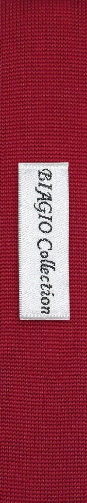 Biagio KNITTED Neck Tie Solid DARK RED Color Mens Knit NeckTie