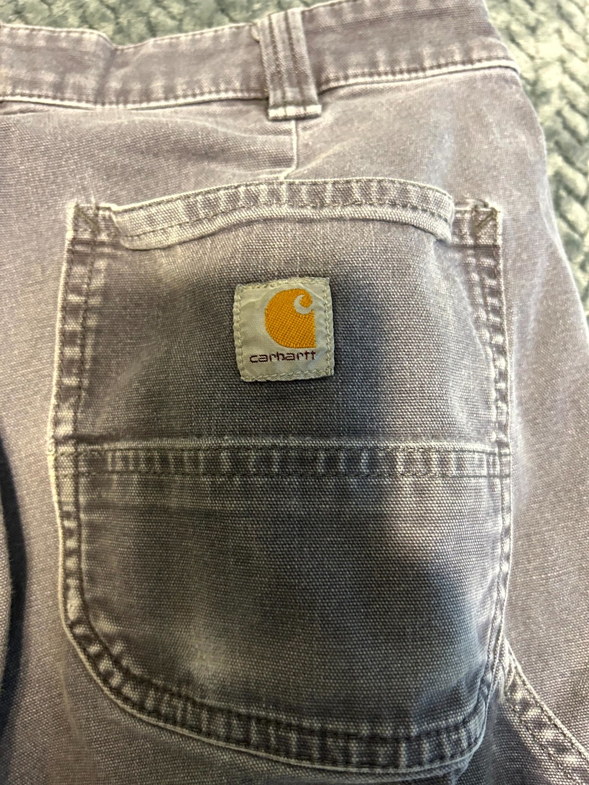 Carhartt Rugged Flex Carpenter Pants Women 6S Gray Stretch Hammer Loop Loose Fit
