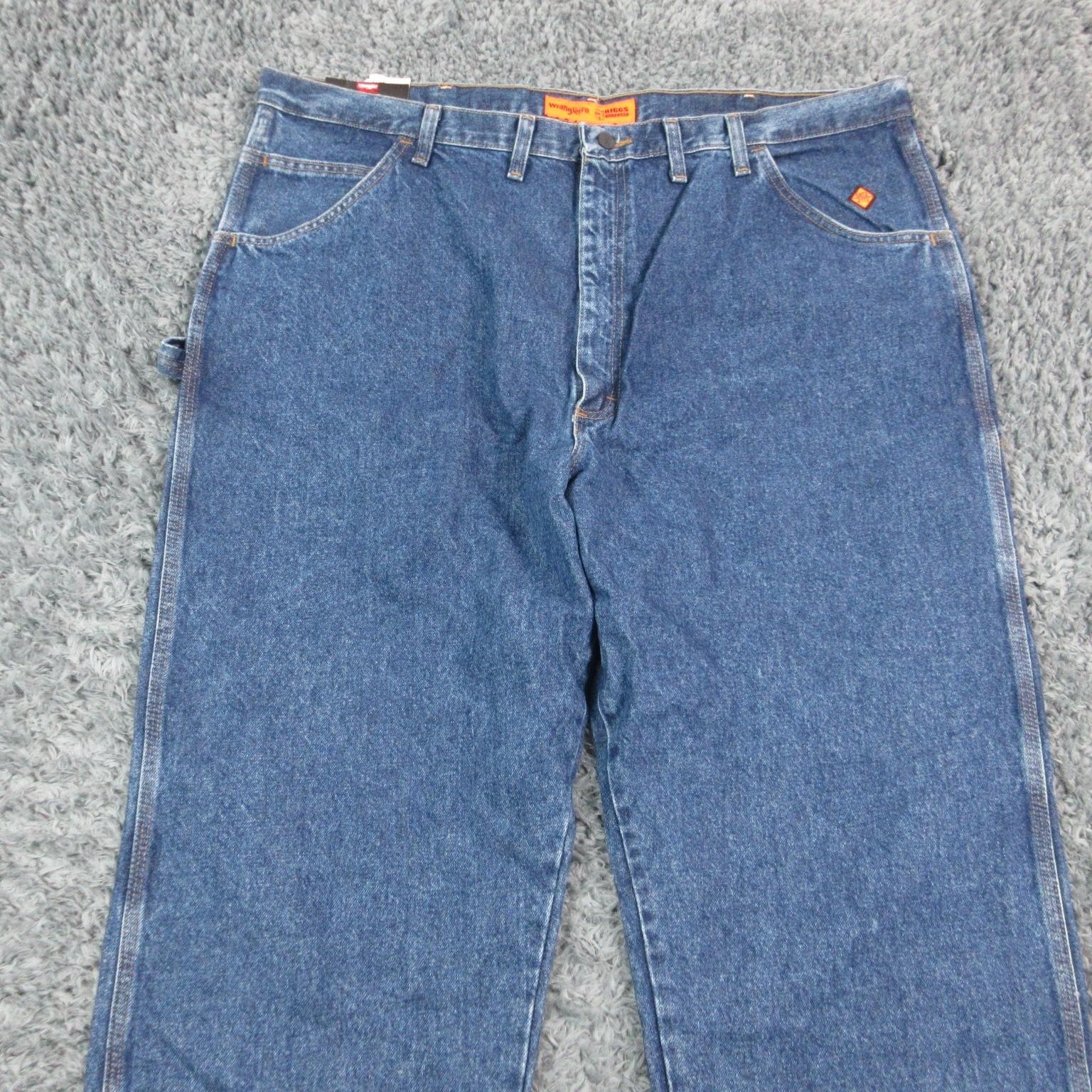 Wrangler Riggs FR Carpenter Jeans Mens 46×34 Flame Resistant Denim NWT 45×33*