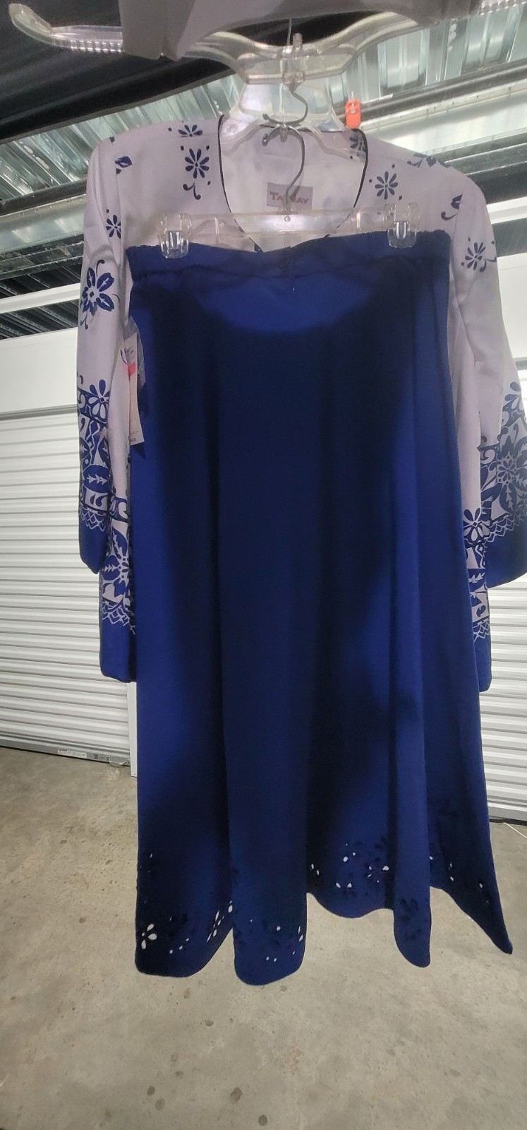 Tanjay Blue And White Skirt Suit