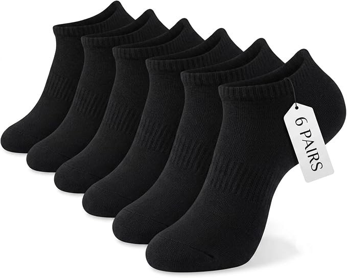 Men Cotton Ankle Athletic Socks Cushion Breathable Low Cut Sport 6 & 10 Pairs