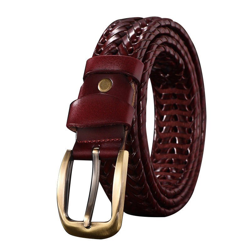 Braided Belts 5 Colors Genuine Leather 49″ x 1-1/2″ Casual Woven Jeans Dress NEW